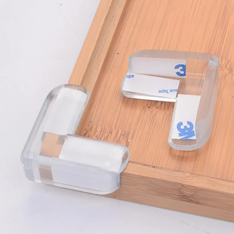Protector de silicona transparente para ni&ntilde;os y beb&eacute;s, cubierta de protecci&oacute;n de esquinas de mesa, anticolisi&oacute;n, 4 unidades-3
