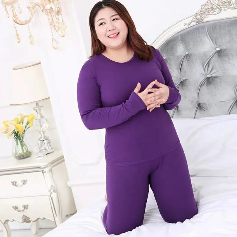  Зимняя женская одежда с длинным рукавом, большие размеры 3XL 4XL 5XL, Термокальсоны, осенние длинные кальсоны, однотонное теплое женское те…