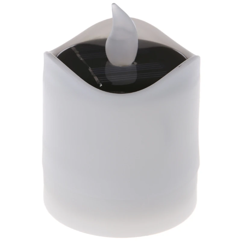 Светодиодная свеча на солнечной батарее 1 шт. желтая Мерцающая чайная лампа для