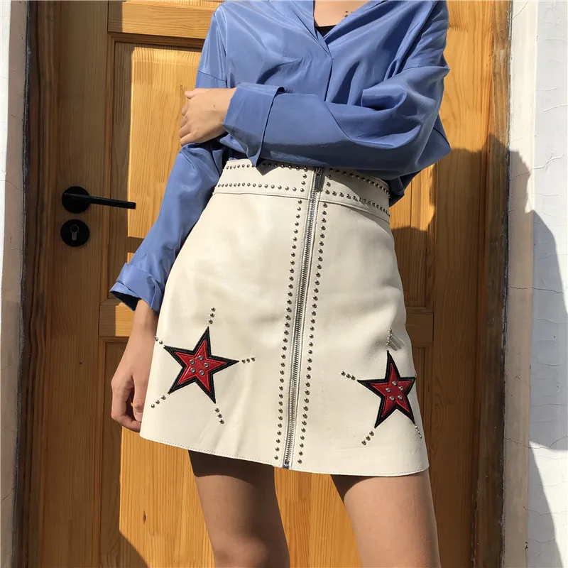 Женская юбка большого размера с высокой талией и стразами на молнии вышивкой из