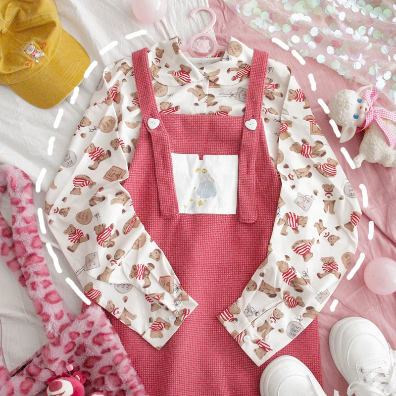 Осенне зимнее шерстяное платье на подтяжках для девочек подростков средней и