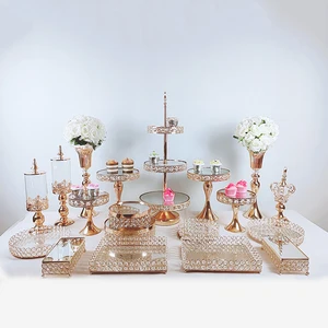 Набор золотых подставок для торта, 3 шт.-19 шт., поднос для кексов, инструменты для торта, украшение для дома, декорирование десерта, стола вечерние вечеринки, свадьбы