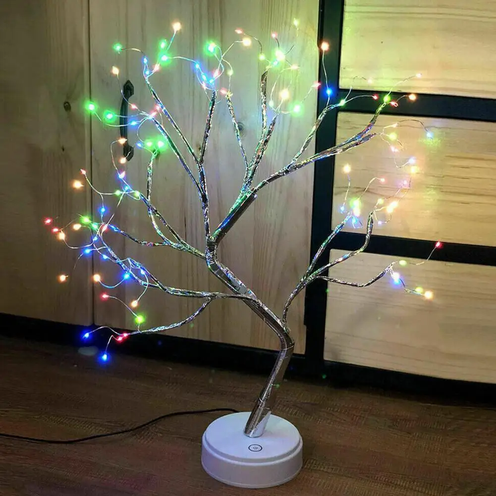 

LED Night Light Mini Christmas Tree Copper Wire Garland Luminary Lamp Decor Lights Fairy Children For Home Bedroom Light Ho Y7G9