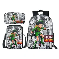 hunter x hunter backpack new hxh anime printed messenger bag pencil case boy girl bookbag student campus rucksack 3 piecesset