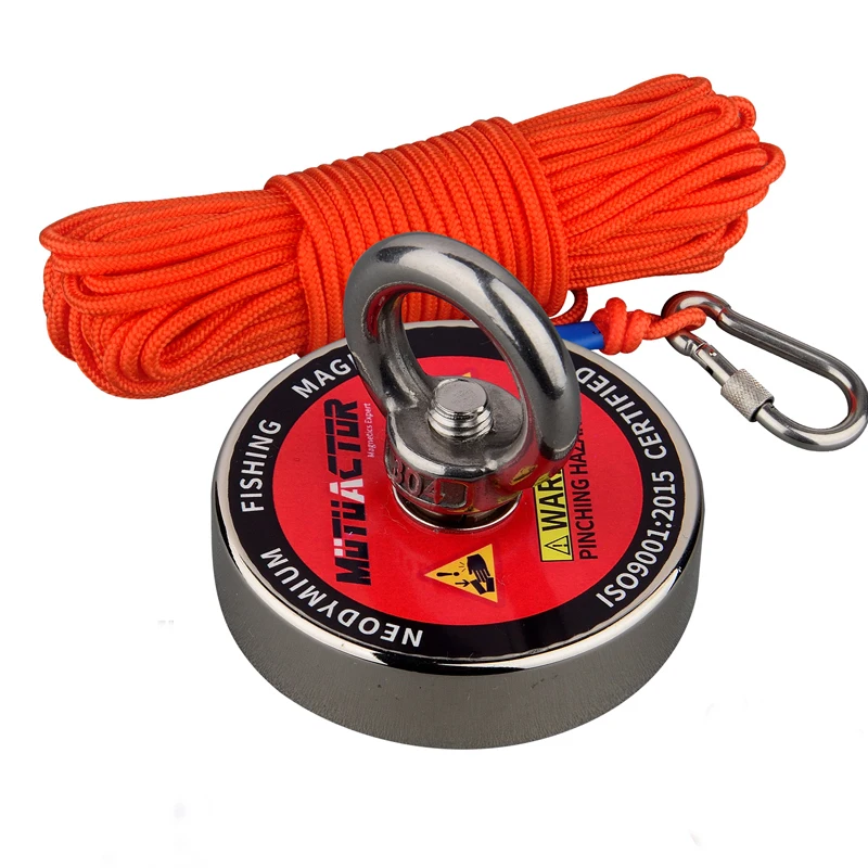 

180Kg Label Design Super Salvage Magnet Neodymium N52 Magnet Strong Searching Magnet Fishing Magnets Magnetic 20m Rope