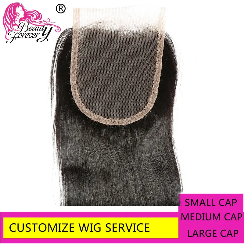 Beauty Forever Customize Wig Use Brazilian straight Hair Bundles With Closure 3/4 4x4 Lace Remy |