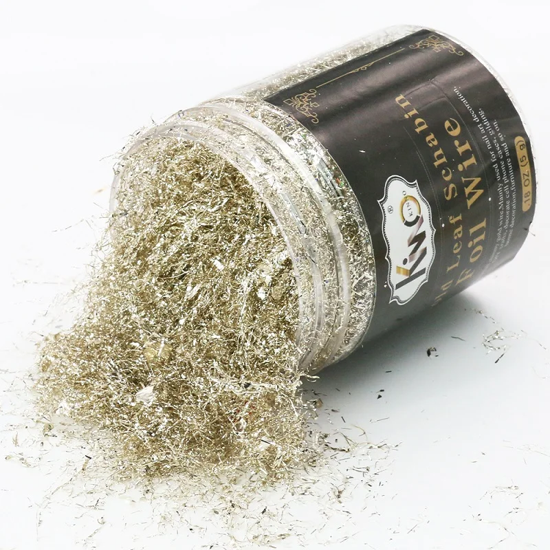 Золотые хлопья в форме листа античные бумажные проволоки из серебряной фольги