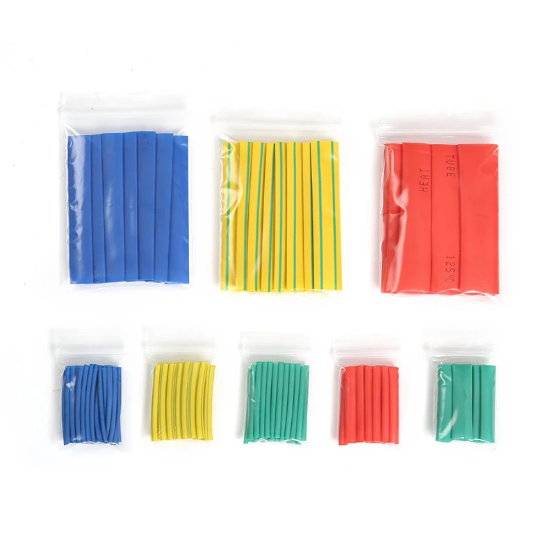 

8 Sizes 164pcs Set Polyolefin Shrinking Assorted Heat Shrink Tube Wire Cable Insulated Sleeving Tubing Set