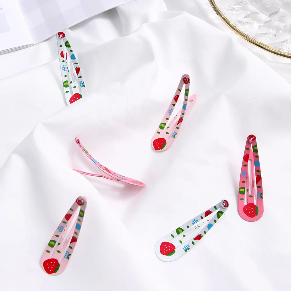 

6 Pcs Baby Girl Hair Clip Set Chic Korean Chic Retro Cherry Flower Cute Bang Clip Girls Hairpin