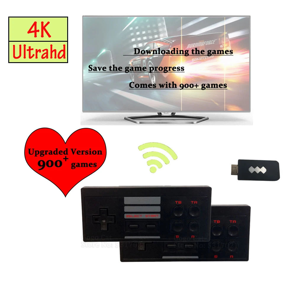 4K USB HDMI видео игровая консоль встроенный 568 классические игры мини ретро