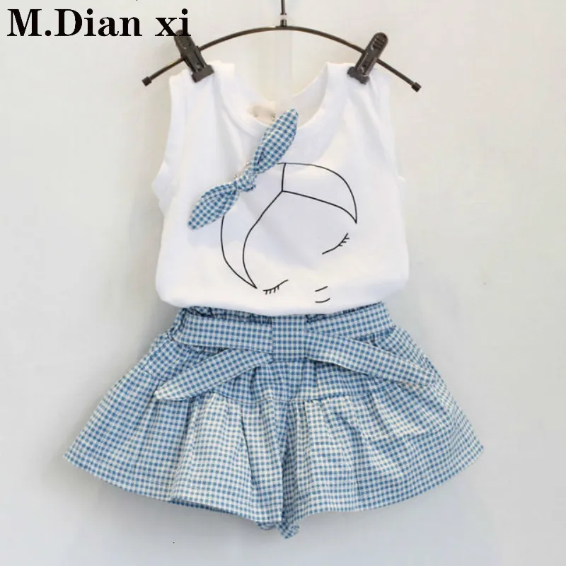 2018 новый летний детский костюм для девочек новая мода девушек 100% хлопок майка без