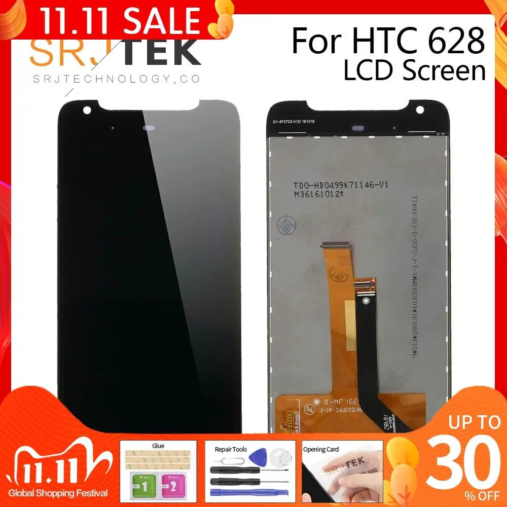 

100% протестированный Новый 5-дюймовый ЖК-дисплей для HTC Desire 628, сенсорный экран, дигитайзер в сборе, замена D628 для HTC 628, запасные части жк-экрана