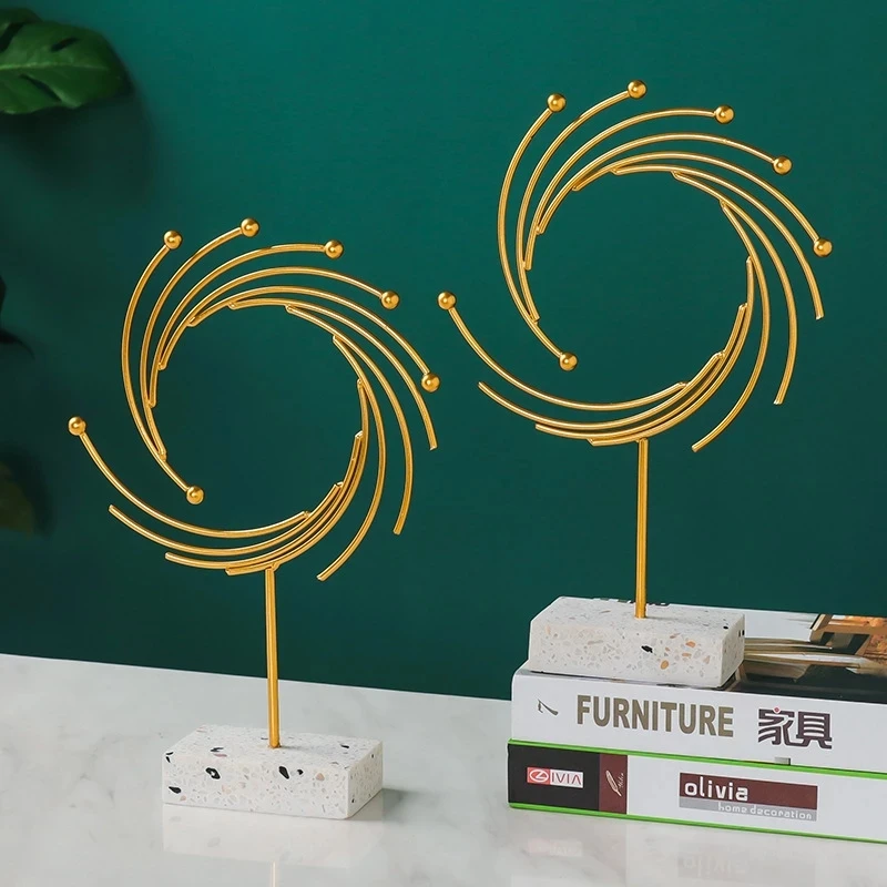 

Metal crafts desktop ornaments gold 3D fir leaf meteors home furnishings decoration wine bar Cafe TV cabinet table decor