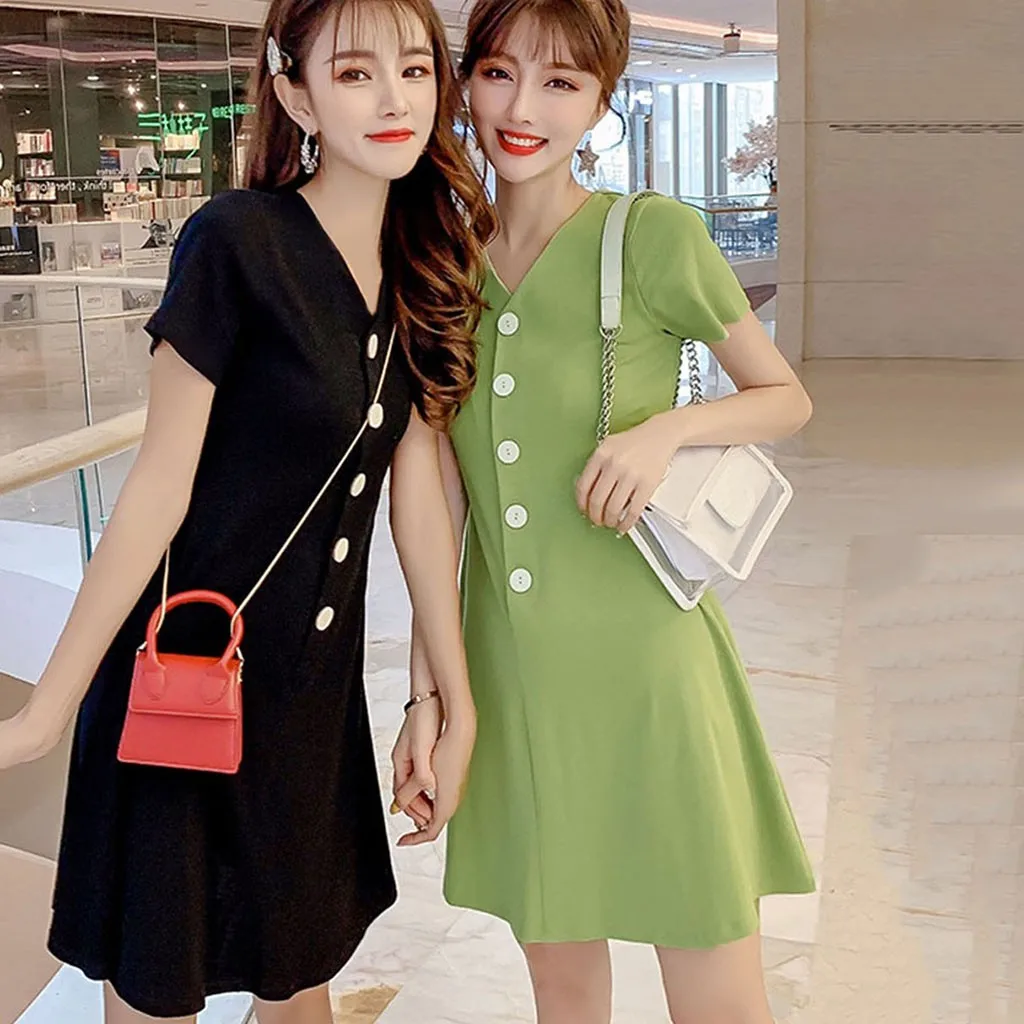 Прямые продажи с фабрики женские v-образным вырезом Темперамент сплошной цвет