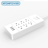 ntonpower usp family size 6 outlets power extension socket us plug overload protection 3 usb charging port with 1 5m power cord