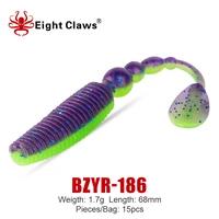 eight claws vibro t tail shad worm bait 68mm 1 7g 10pcs fishing soft lures jig wobbler silicone swimbait artificial soft bait