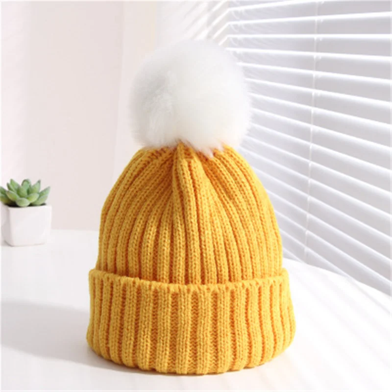 Модная теплая вязаная женская шапка зимние шапки в полоску для женщин шерстяные