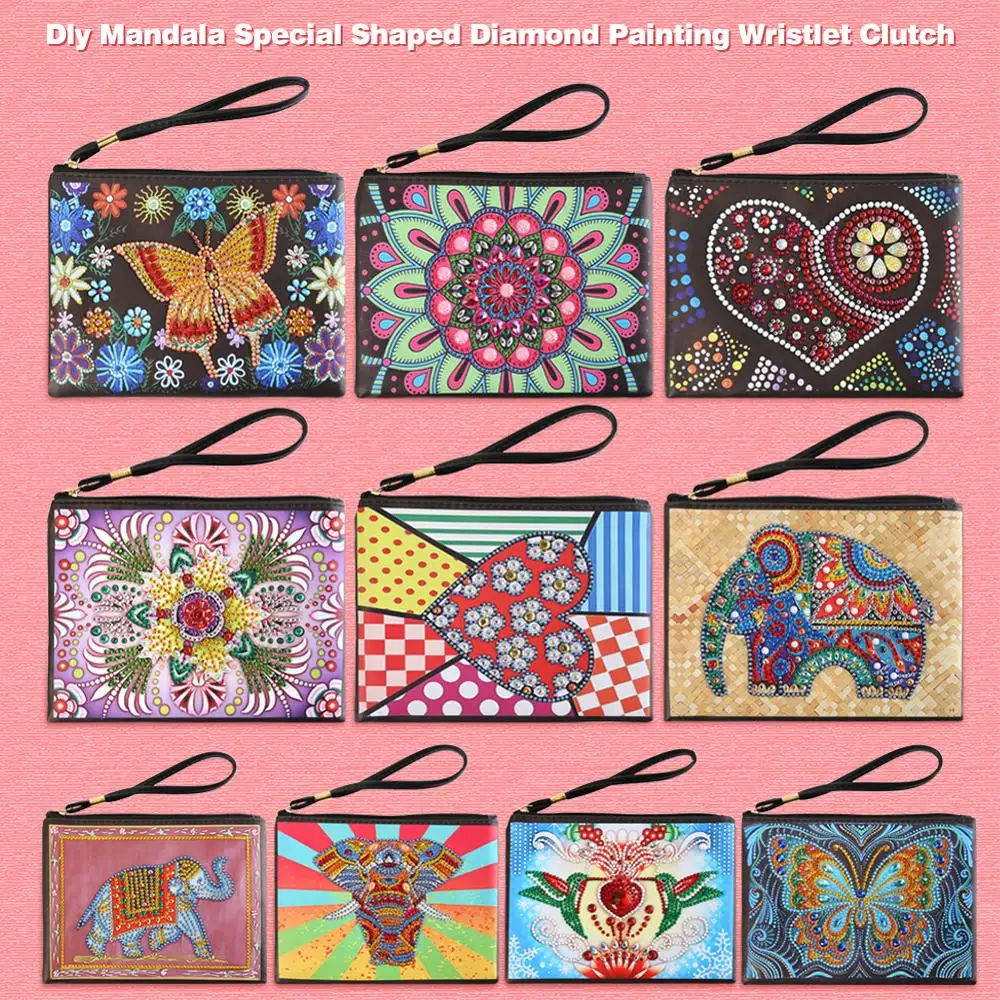 DIY Бабочка особой формы Алмазная картина браслет кошелек женский клатч сумка для