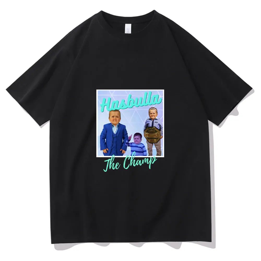 

Hasbulla Fighting Meme Tshirt Fan Gift Mini Khabib Blogger Tee Short Sleeve Regular Men Women Oversized Advanced Print T-shirt