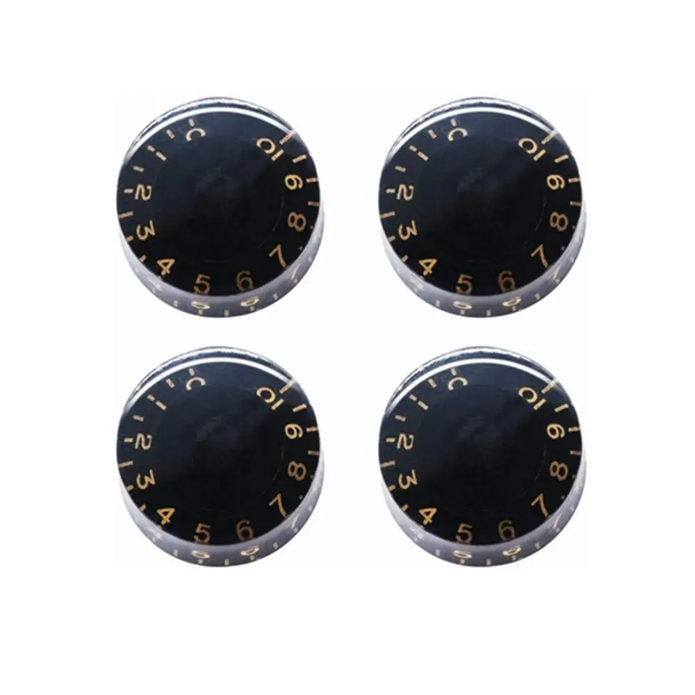 4 stücke gitarre volumen knöpfe top hut knöpfe geschwindigkeit volume tone pedal control knöpfe für e gitarre bass schwarz
