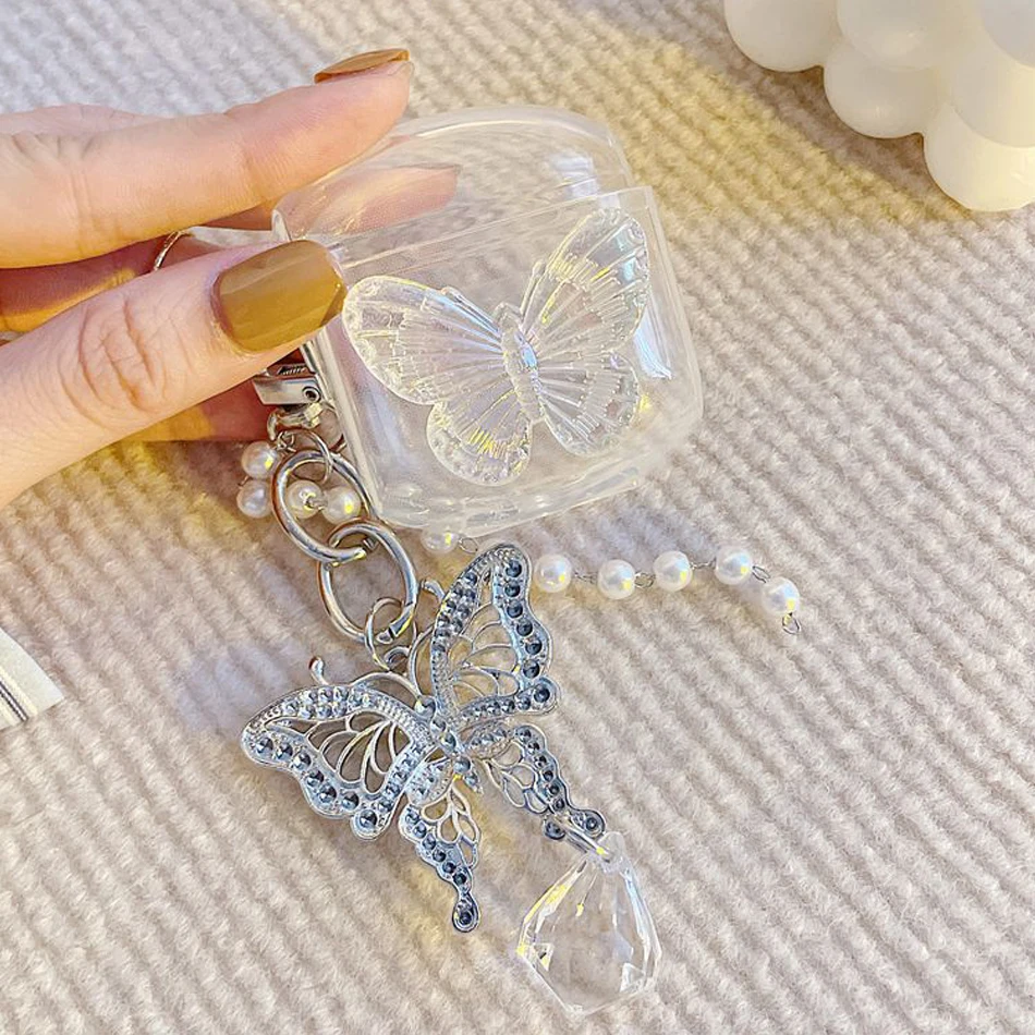 

For xiaomi AirDots Air 2 /Air 2s Case Fashion Gradient crystal butterfly Soft Clear silicone Earphone Cover AirDots Air2S Case