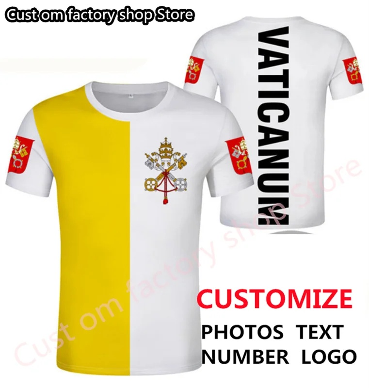 

VATICAN CITY STATE t shirt diy free custom made name number vat t-shirt nation flag va latin red country text logo photo clothes