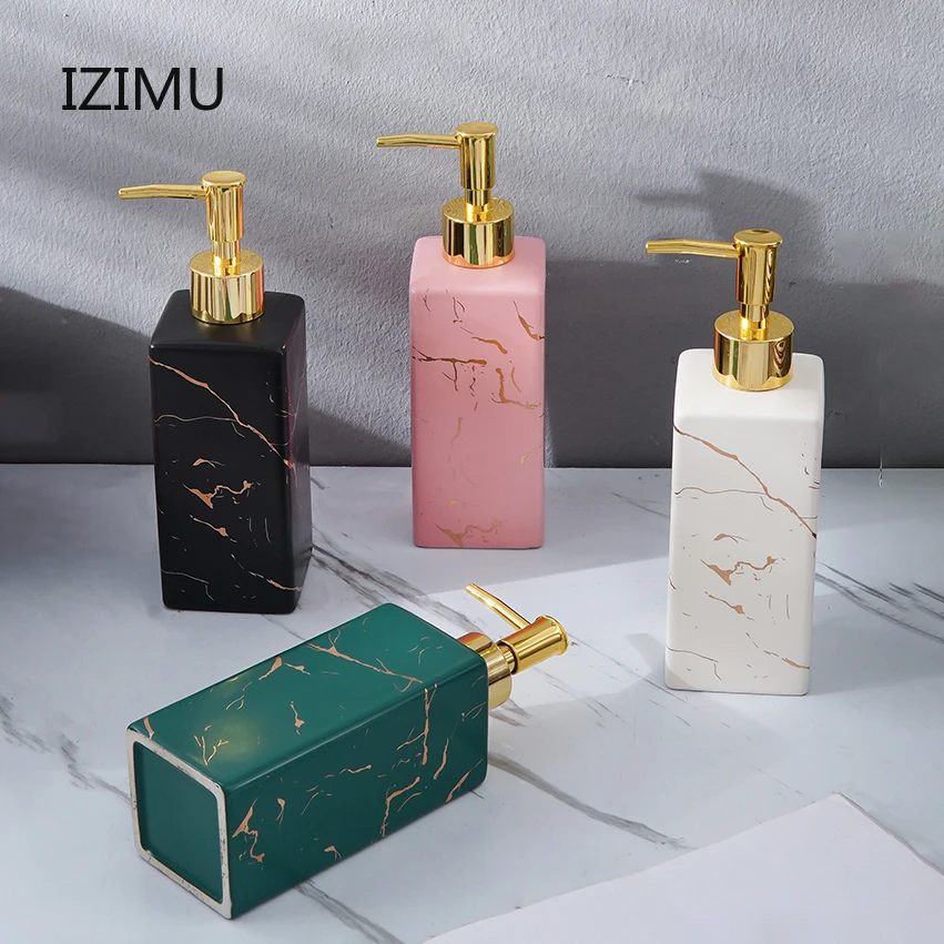 

Matte Marble Pattern Bathroom Soap Dispenser Nordic Ceramic Lotion Bottle Washing Set Liquid Soap Container Bathroom Accessories