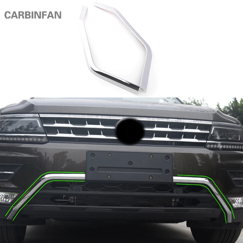 Обшивка переднего бампера для VW Volkswagon Tiguan 2017 2018 ABS Chrome отделка гонок гриль