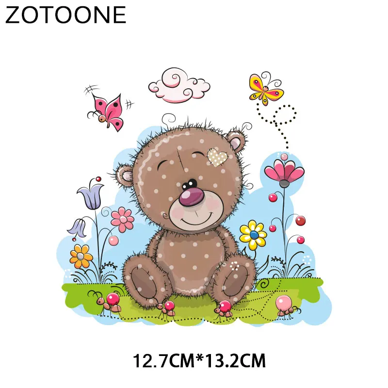 ZOTOONE милые животные обезьяна медведь Железные на патч передачи для одежды футболки приложения DIY теплопередачи аппликации стикер E