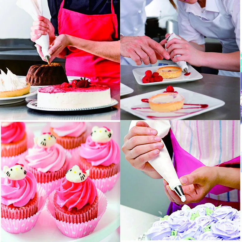 

16pcs Silicone Icing Stainless Steel Nozzle Set Decorating Mouth Cake Cream DIY Decoration Tools Homemade Kitchen Accessories
