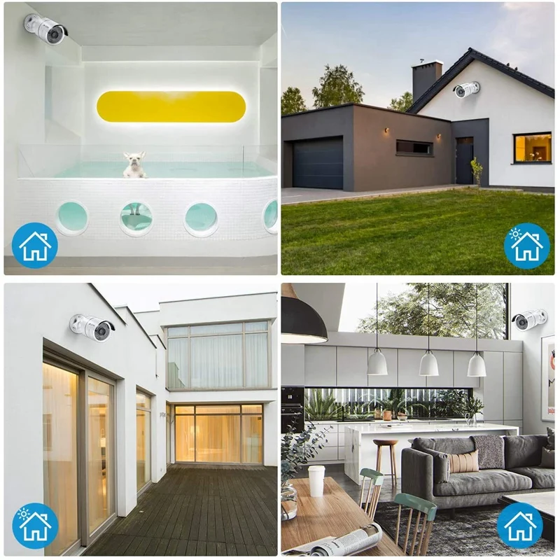 

8CH Wireless Camera NVR System with 4Pcs 1080P Indoor/Outdoor Security Camera 10.1Inch Monitor Remote View EU Plug