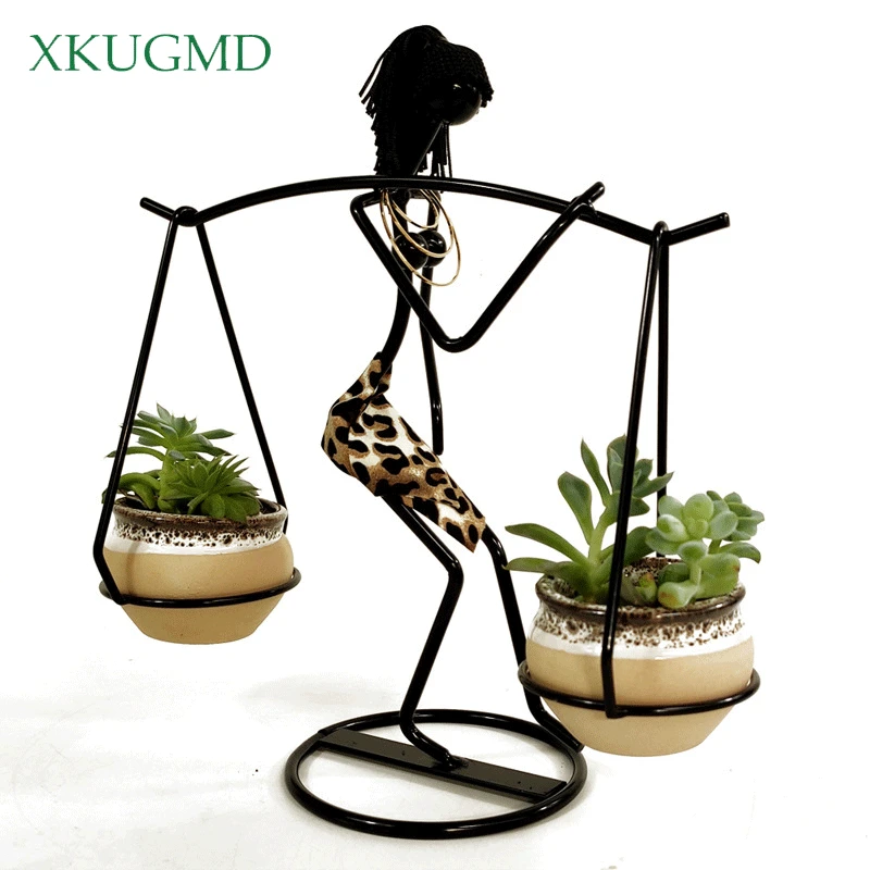 Керамический цветочный горшок железная фигура украшение гепарда снежный