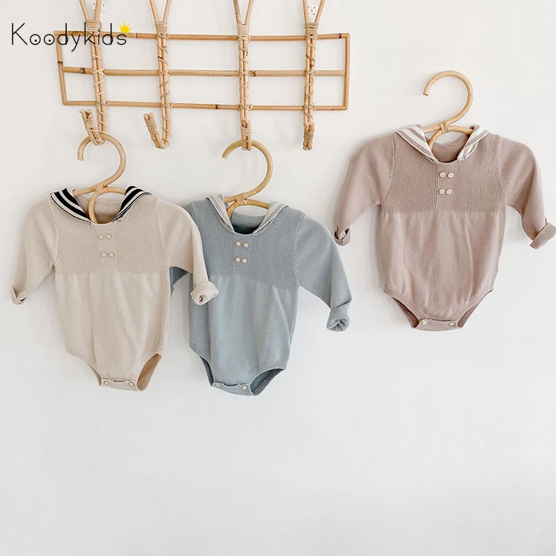 Koodykids 2021 на осень для маленьких девочек Вязание боди трикотажные ползунки Одежда