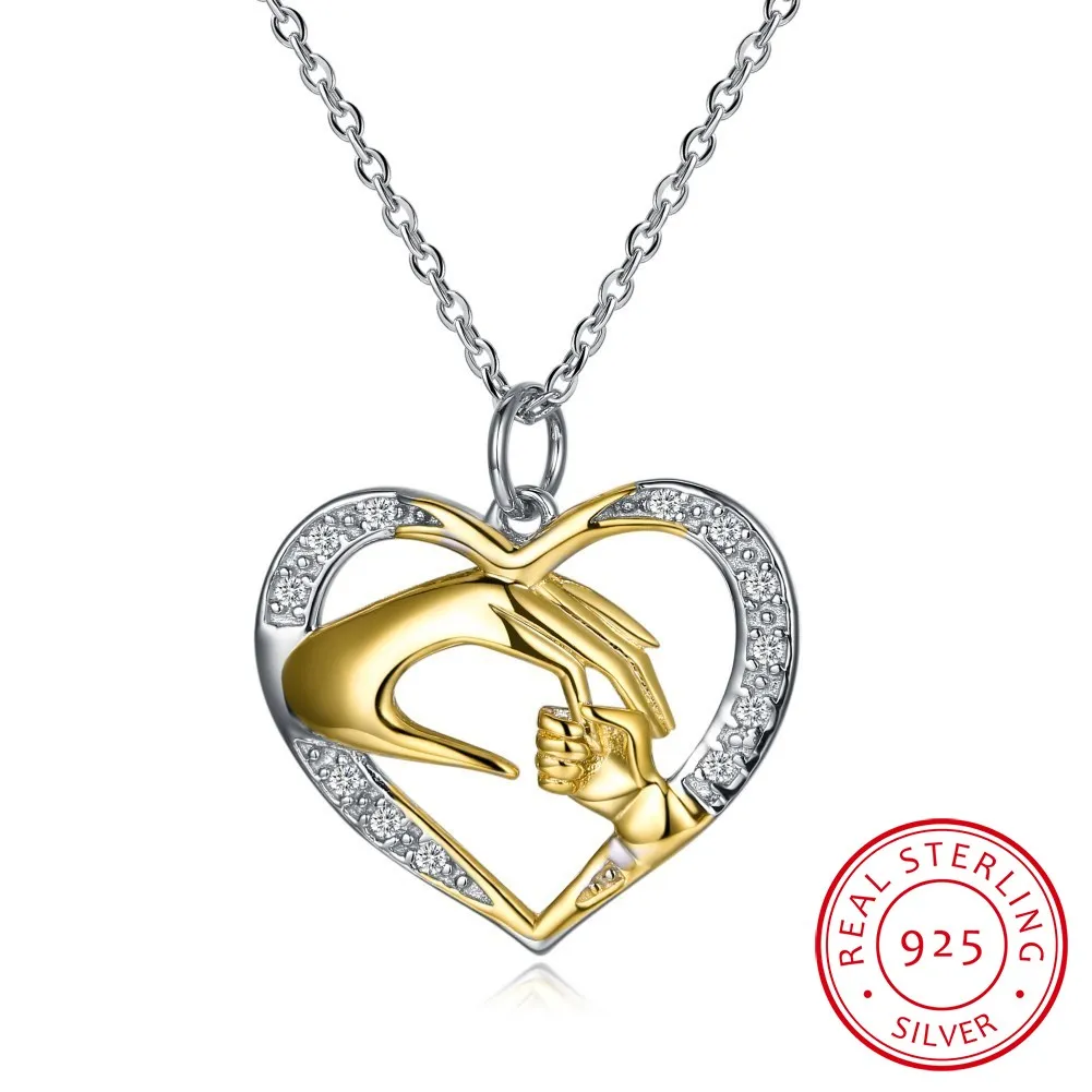 Стерлинговое Серебро 925 пробы стразы для мамы и ребенка большая рука маленькое