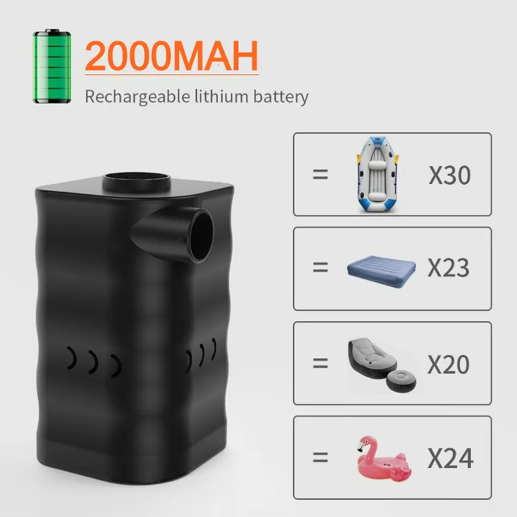 2000 мАч автомобиля воздушный компрессорныц насос 12v Портативный мини ручной для надувной матрас для кемпинга игрушки Воздушные плоты Ванна лодки кровать
