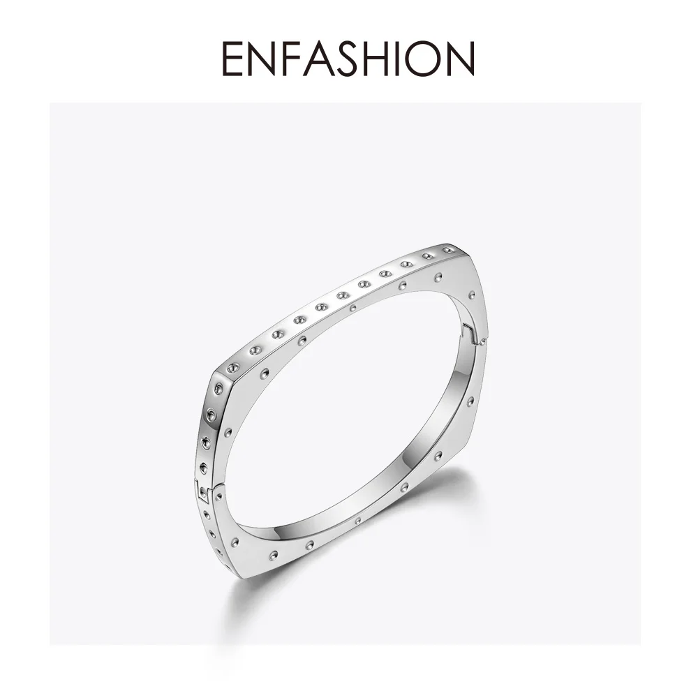 Модный браслет ENFASHION с несколькими ямами, нарукавная повязка золотого цвета, браслеты-манжеты с отверстиями, браслеты для женщин, аксессуары, модное ювелирное изделие, подарки B192023 - Окраска металла: Silver color