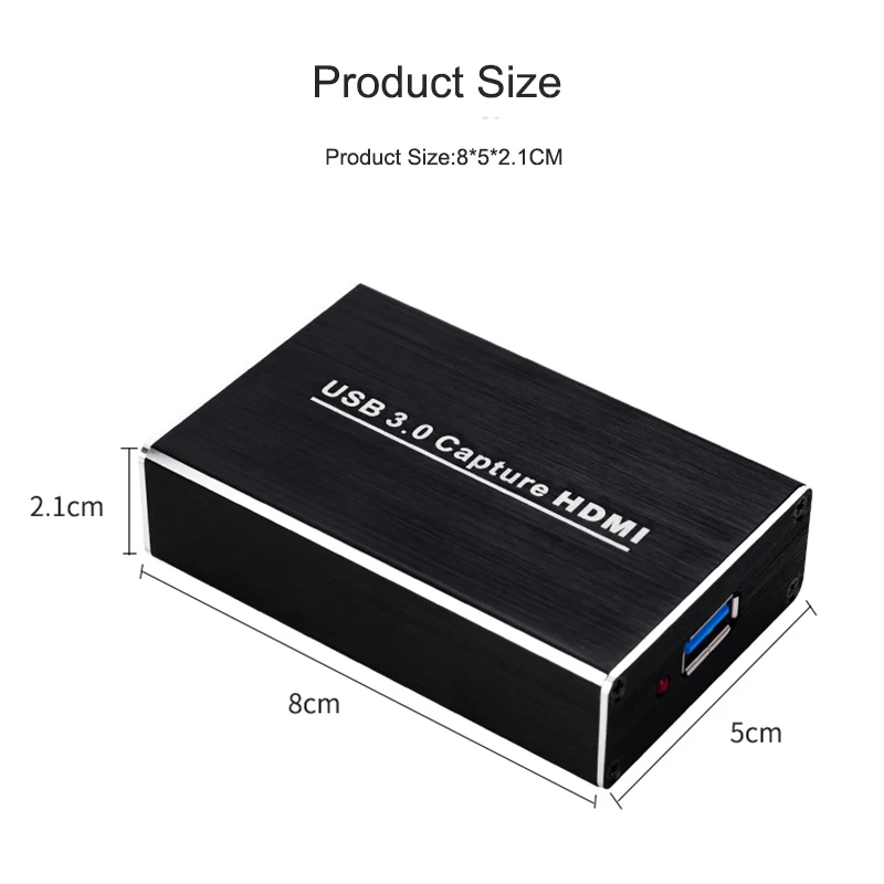 

4K HDMI Video Capture Card 1080P HDMI To USB3.0 Capture Dongle Drive-free Game Broadcaster Microphone HD Live Video Recording