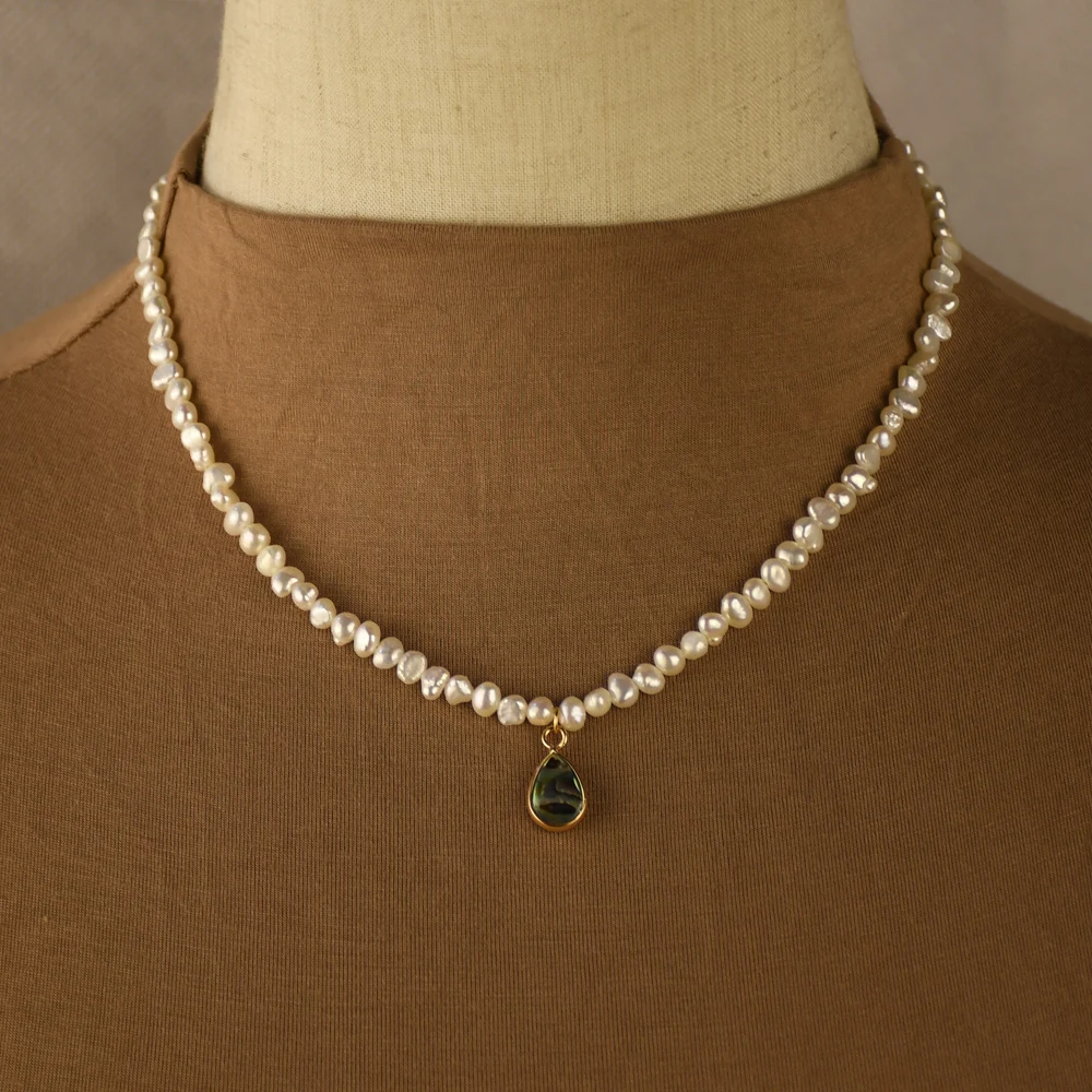2019 New Abalone Pendant Necklace Choker Freshwater Pearl Gold Color Chain Collar Women Fantastic Elegant Party Jewelry | Украшения и
