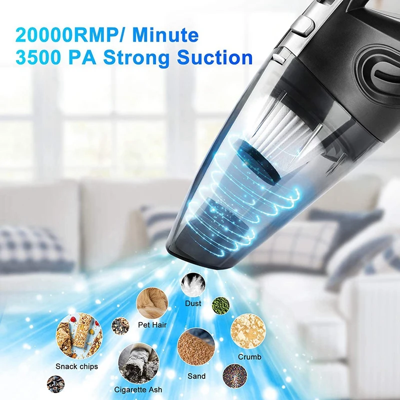 Portable Cordless Handheld Vacuum Strong Suction Powerful USB Rechargeable Lightweight Vac Wet Dry Cleaner | Бытовая техника