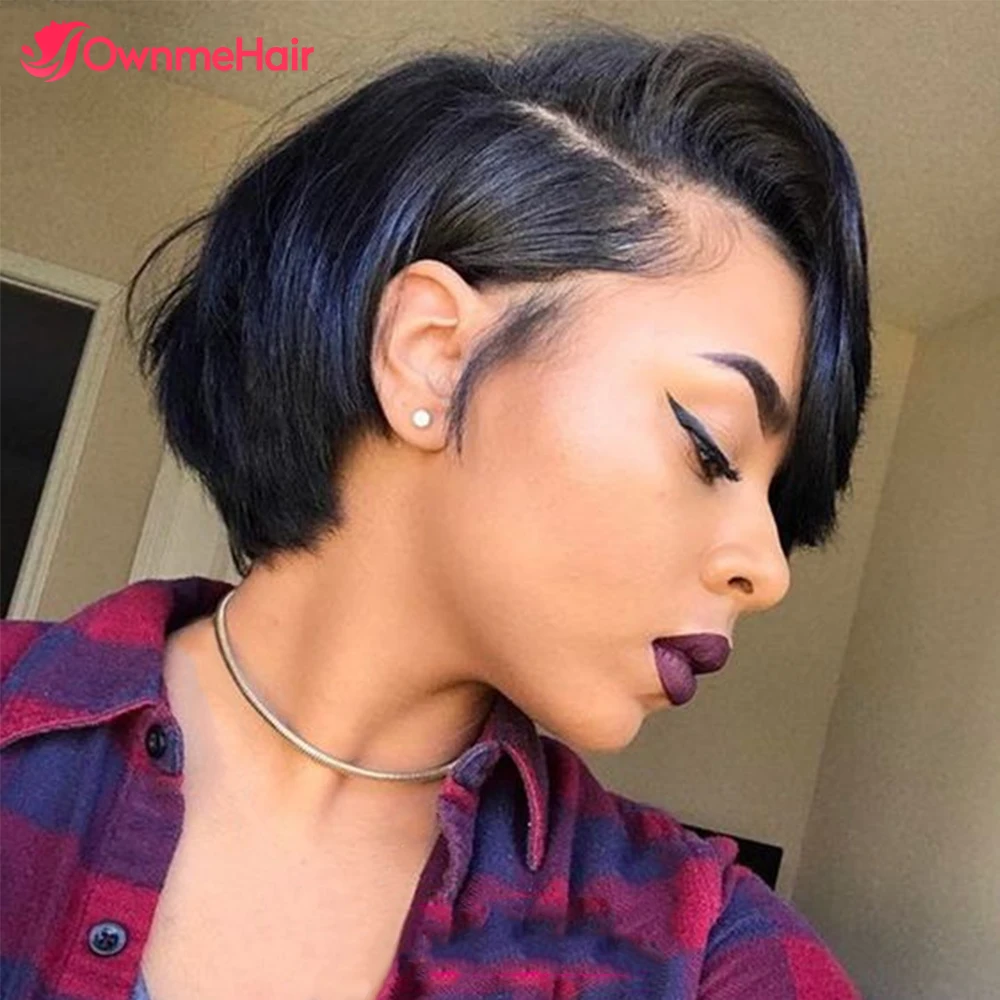 

Short Pixie Cut Wig 13x5x2 L Part Transparent Lace Human Hair Wigs Brazilian Remy Hair For Women 13x4 Lace Front Wig Pre Plucked