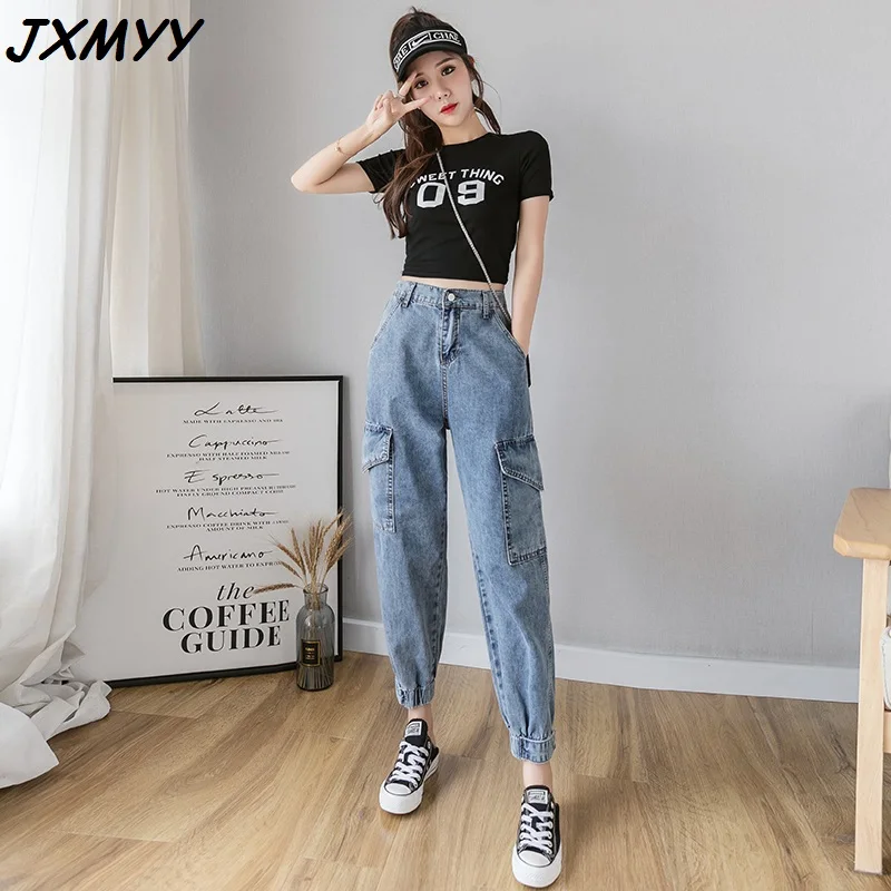 

Модные женские 2021 чистый красный европейские товары от «Harlan» Свободные плотно облегает талию, красивая, высокая талия, тонкие прямые папа д...