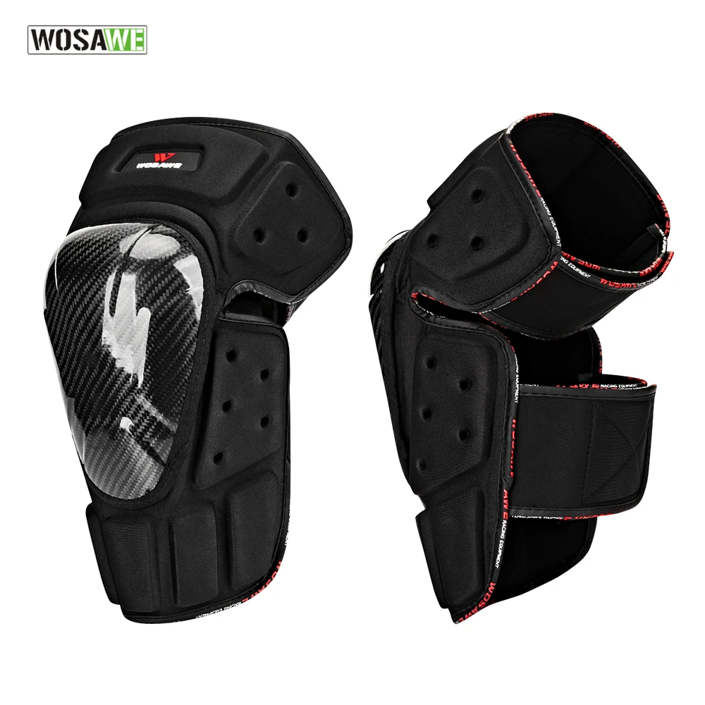 

WOSAWE Carbon Fiber Elbow & Knee Protectors For Moto Racing Motorbike MTB Bike Skate Ski Snowboard Knee Protective Guard Gear