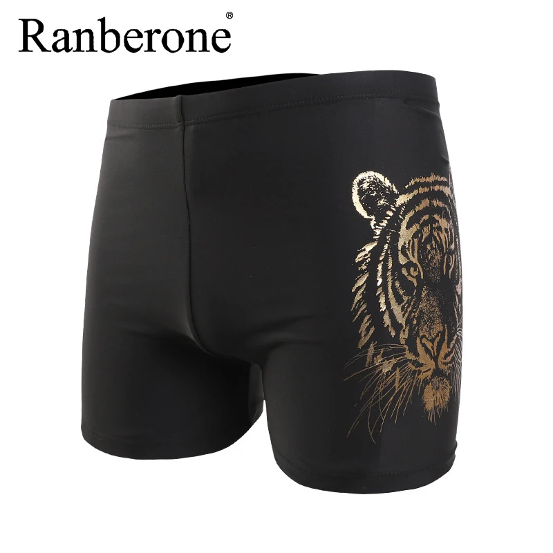 

Ranberone мужские плавки с тигровым принтом, пляжные плавки, трусы, одежда для плавания, черные штаны, купальный костюм, размера плюс