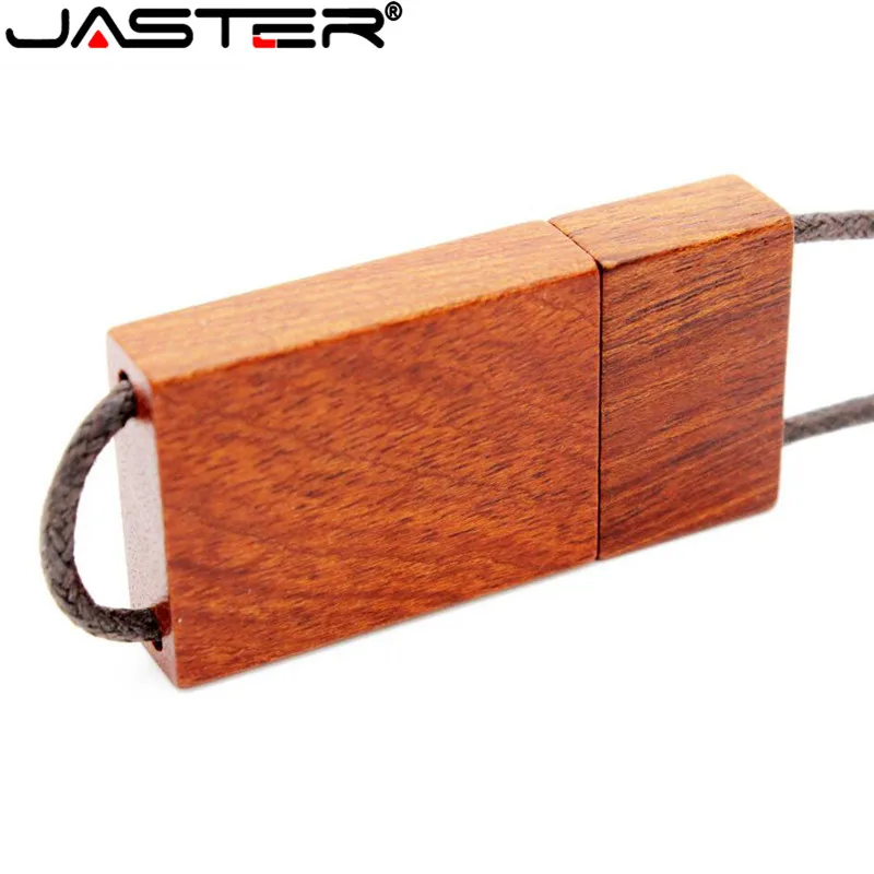 Деревянный USB флеш накопитель JASTER Lanyard красный деревянный 4 ГБ 16 32 64 Бамбуковая