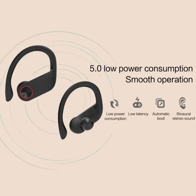 

Wireless Sports Headphones TWS Bluetooth 5.0 Earphones Ear Hook Running Noise Cancelling Stereo Earbuds With MIC IPX4 Waterproof