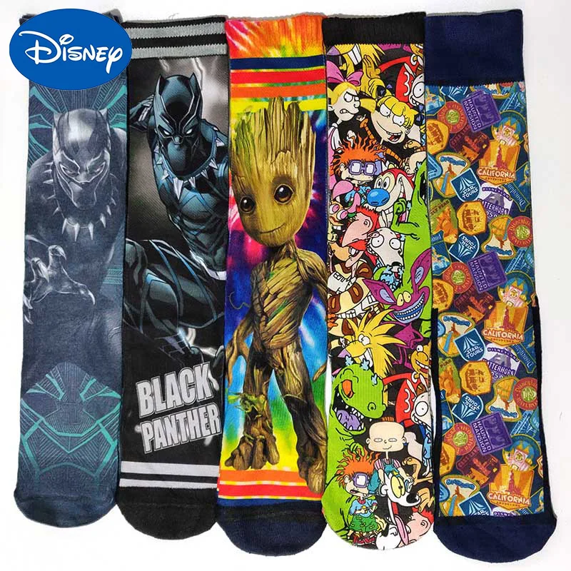 5 пар/упак. черный пантера звезд войны Человек паук Капитан Америка принты Для