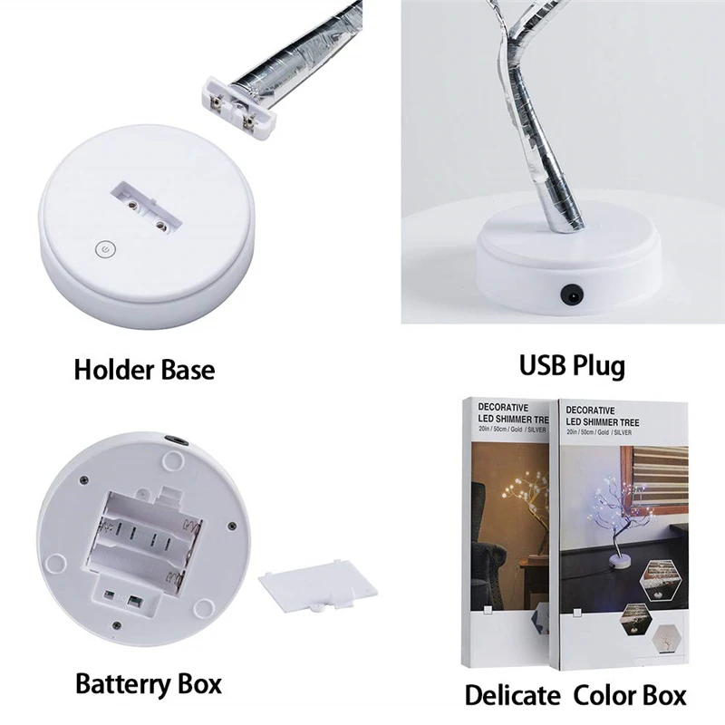 Настольная лампа с 108 светодиосветодиодный и USB ночсветильник медной проволокой