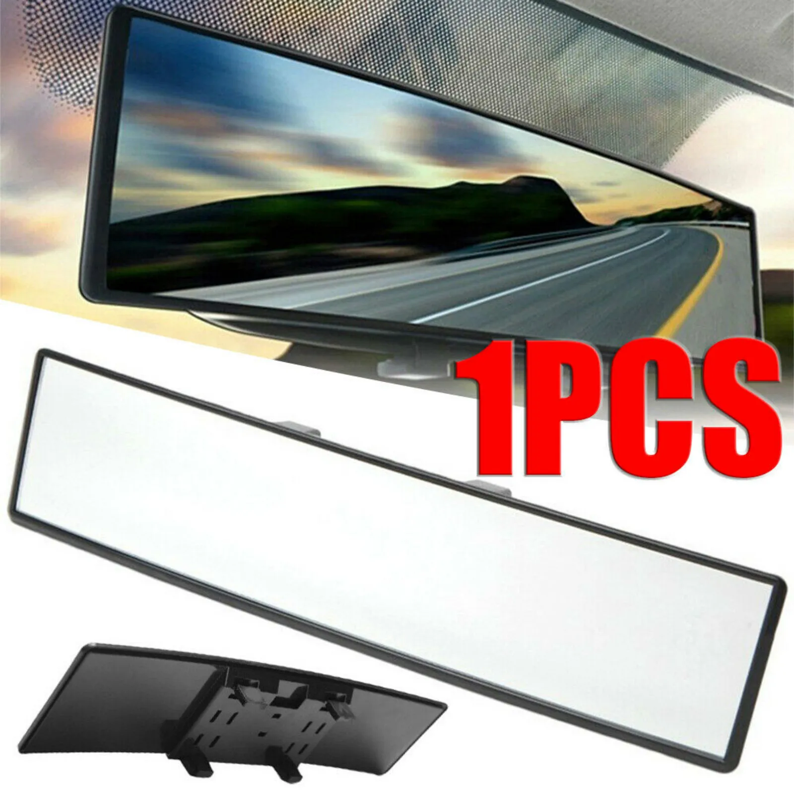 Универсальное антибликовое широкоугольное выпуклое зеркало заднего вида