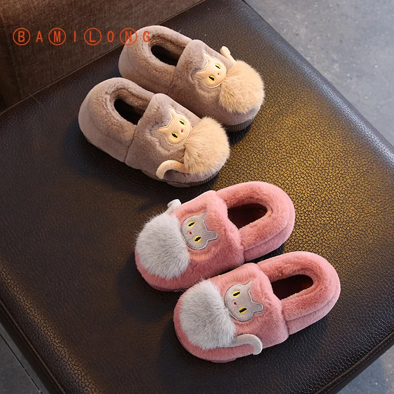 Высококачественные детские хлопковые тапочки BAMILONG зимняя детская хлопковая