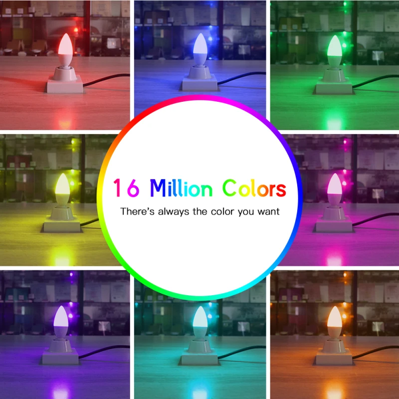 

ZigBee 3.0 RGB+CCT Candle Light Pro 4W RGB+Dual White LED Smart Remote Bulb Light E12/E14 100-240V Amazon Alexa Voice Control